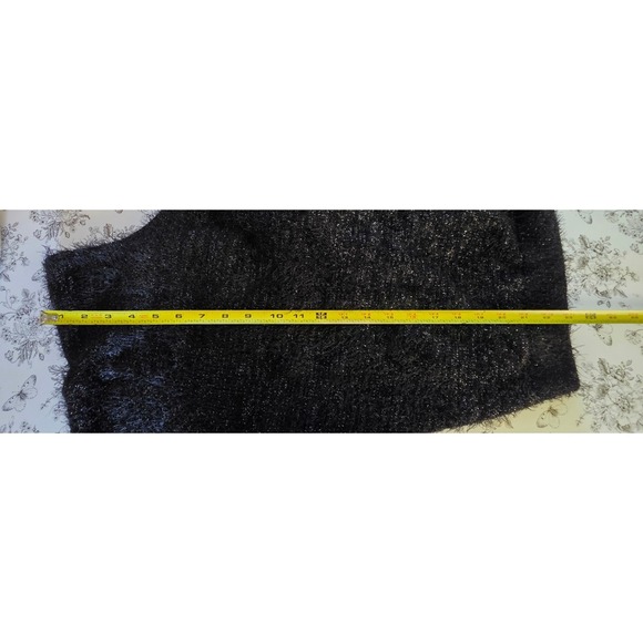 NWT Open Back Sweater Black Sparkle Party Whimsygoth Fairygrunge Festive Witchy - Picture 6 of 8